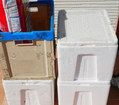 コープで玄関先に宅配された商品